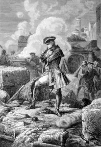 Thomas Arthur Lally, Baron de Tollendal pendant le siège de Pondichéry en 1760 (gravure par Paul Philipotteaux)