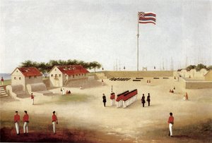 Vue du fort de Honolulu, vers 1853