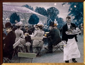 Une soirée dans les jardins de Tivoli à Copenhague - Paul Fischer
