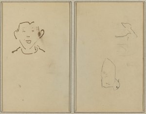 Visage de garçon ; Deux moutons [verso]