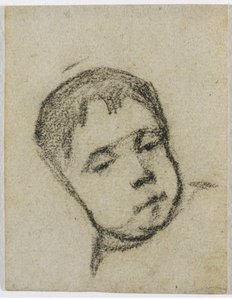 Emil Gauguin enfant, tête sur un oreiller