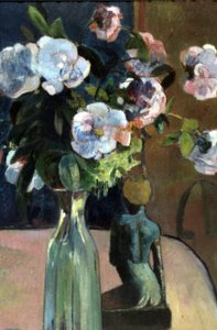 French: Nature morte à la statuette, ou Roses et statuette Roses and Statuette - Paul Gauguin