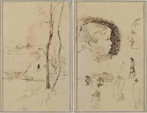 Paysage avec un cottage; Profil de garçon, Profil d