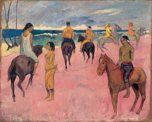 À cheval au bord de la mer II - Paul Gauguin