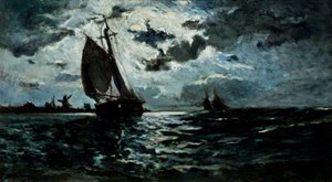 Voilier au clair de lune