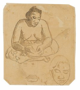 Femme tahitienne assise (recto); Femme tahitienne debout (verso) - Paul Gauguin