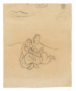 Femmes tahitiennes assises (lié à la peinture Nafea faa ipoipo [Quand te maries-tu?]) et autres croquis