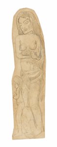 Esquisse de femme maorie et enfant