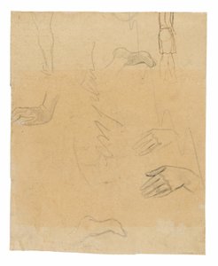 Esquisses de figures, mains et pieds (liées à la peinture Aha oe feii? [Quoi! Es-tu jaloux?]) - Paul Gauguin