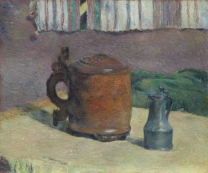 Nature morte : Chope en bois et pichet en métal - Paul Gauguin