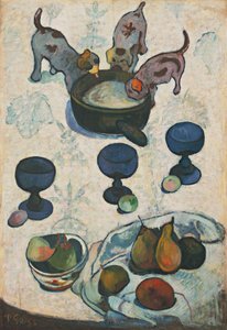 Nature morte avec trois chiots