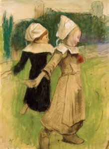 Étude pour : Filles bretonnes dansant, Pont-Aven