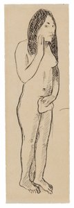 Ève tahitienne (lié à la peinture Parau ne te varua ino) (recto); Fragment d