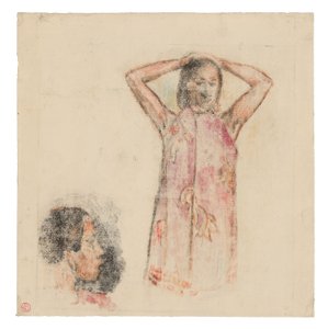 Fille tahitienne en Pareu rose