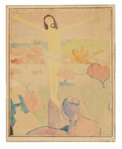 Le Christ jaune (recto), baigneuse pataugeant dans un ruisseau - Paul Gauguin