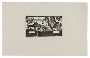 Trois Personnes, un Masque, un Renard et un Oiseau, en-tête pour Le sourire - Paul Gauguin