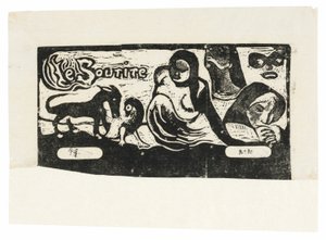 Trois personnes, un masque, un renard et un oiseau, en-tête pour Le sourire