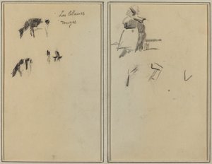Deux vaches; Une femme bretonne assise [verso]