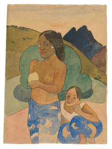 Deux femmes tahitiennes dans un paysage, vers 1892 - Paul Gauguin