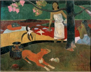 Deux femmes tahitiennes et un chien (Pastorale tahitienne)
