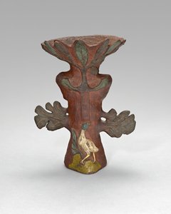 Vase en forme de plante tropicale avec oiseau et divinité, 1887-88