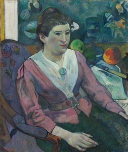 Femme devant une nature morte de Cézanne, 1890
