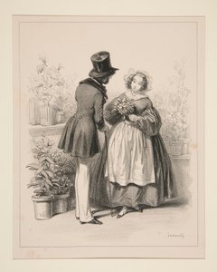 Bouquetière - Paul Gavarni