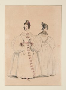En soirée. Robes de mousseline et de gaze-florence - Paul Gavarni