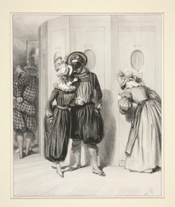 Le Corridor des Loges à minuit - Paul Gavarni
