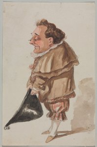 Homme avec un grand chapeau - Paul Gavarni