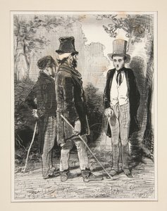 Monsieur... pardon!... mon ami prétend que vous brûlez du désir... - Paul Gavarni