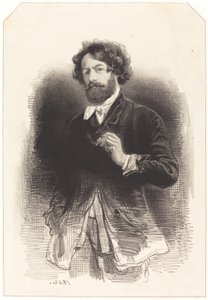 Autoportrait avec une cigarette - Paul Gavarni