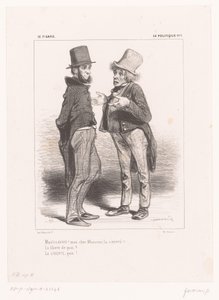 Deux hommes discutent de la liberté (Politique) - Paul Gavarni
