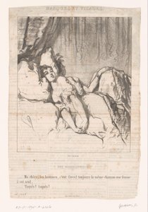 Deux femmes au lit parlent des hommes - Paul Gavarni