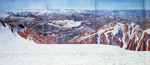 Vue panoramique du sommet du Pelvoux dans le Massif des Écrins, Alpes françaises - Paul Helbronner