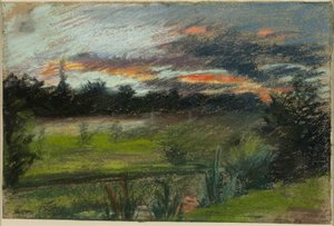 Ciel bleu et orange - Paul Huet