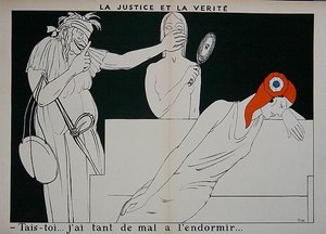 La justice bâillonnant la vérité pour que Marianne puisse dormir - Paul Iribe