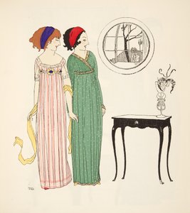 Deux robes de jour empire de Les Robes de Paul Poiret pub. 1908 - Paul Iribe