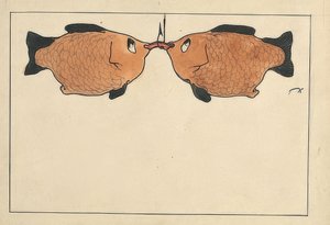 Sans titre (Deux poissons, un hameçon, un ver)