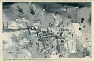 Vue de la ville de Pintz sévèrement menacée - Paul Klee