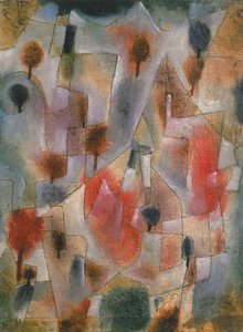 Paysage avec arbres bleus et rouges, 1920