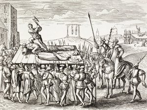 Propagande du 16e siècle illustrant les châtiments décrétés par le roi Henri Viii contre les catholiques anglais. - Paul Lacroix