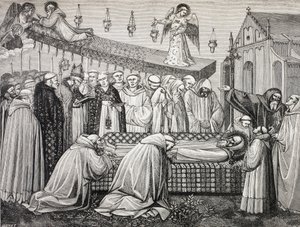 Mort de saint Benoît de Nursie ou San Benedetto Da Norcia, 480-547, à l