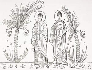 Sainte Cécile et son époux Valérien. D