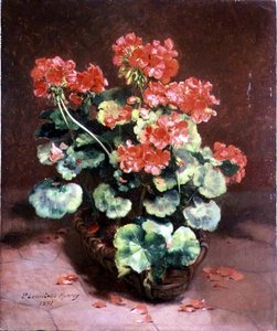 Fleurs dans un panier - Paul Lecuit Monroy
