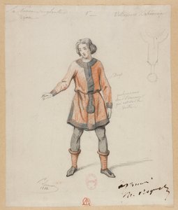 Gounod - La nonne sanglante - Quatre maquettes de costumes par Paul Lormier - 1. Villageois bohémien - Paul Lormier