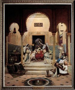 Les danseuses orientales (du ventre) dans un harem distrayant un pacha - Paul Louis Bouchard
