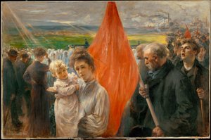 Grève à St. Ouen (peinture sur toile)