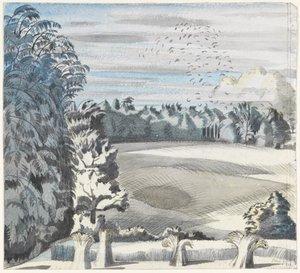 Paysage avec des corbeaux, c.1913-14 - Paul Nash