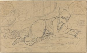 Étude pour "La Liseuse couchée" - Paul Elie Ranson